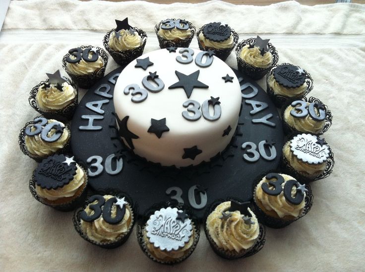 Black and Silver 30th Birthday Cakes