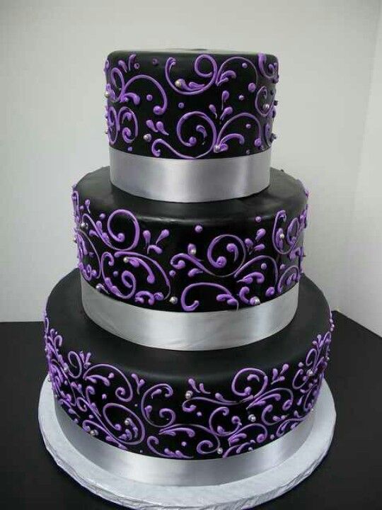 11 Photos of Pink Purple And Silver Birthday Cakes