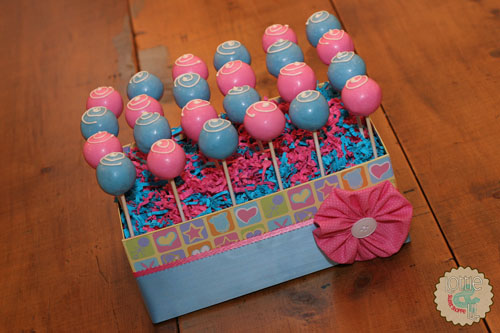 Blue and Pink Baby Shower Cake Pops