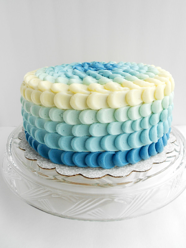 Blue Ombre Petal Cake