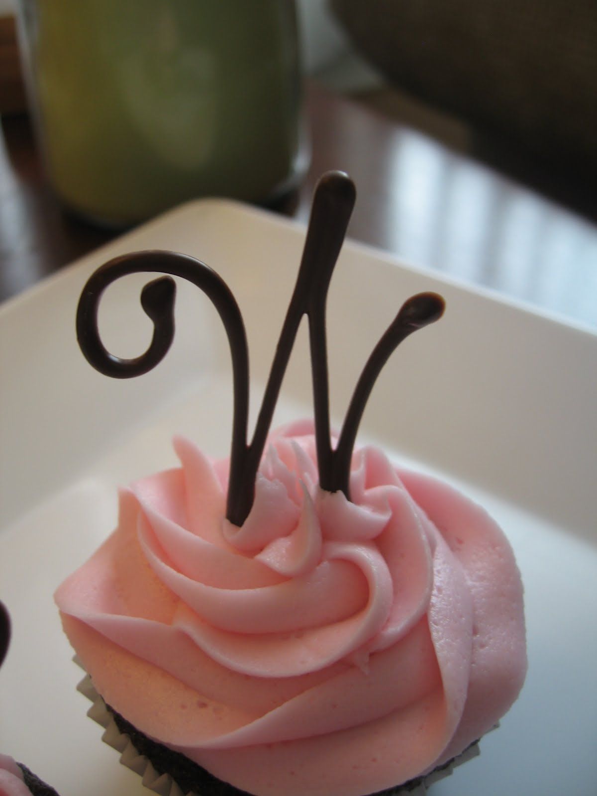 Chocolate Monogram Cupcake Topper