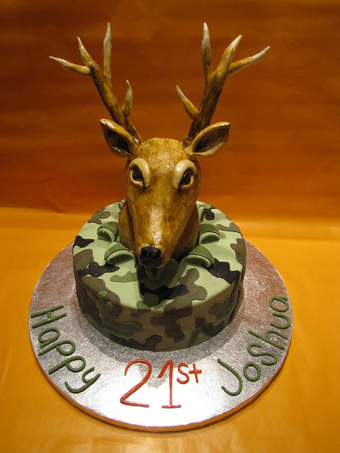 Deer Head Birthday Cake