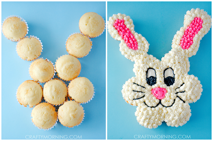 Easter Bunny Pull Apart Cupcake Cake