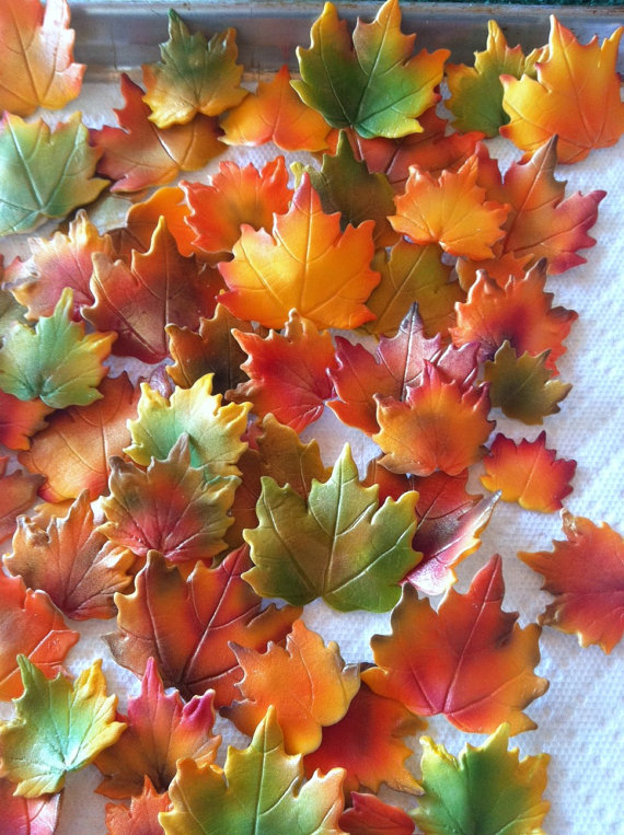 Fall Leaves Cake Decorations Edible