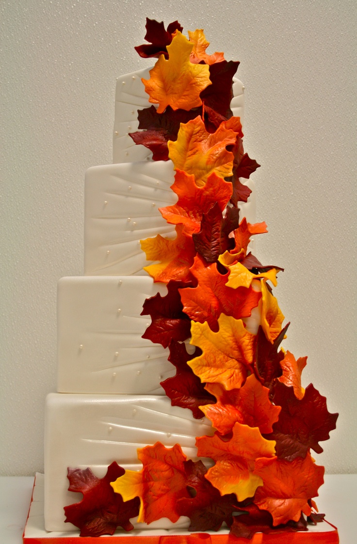 Fall Themed Wedding Cake