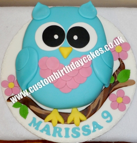 Girls Owl Birthday Cakes