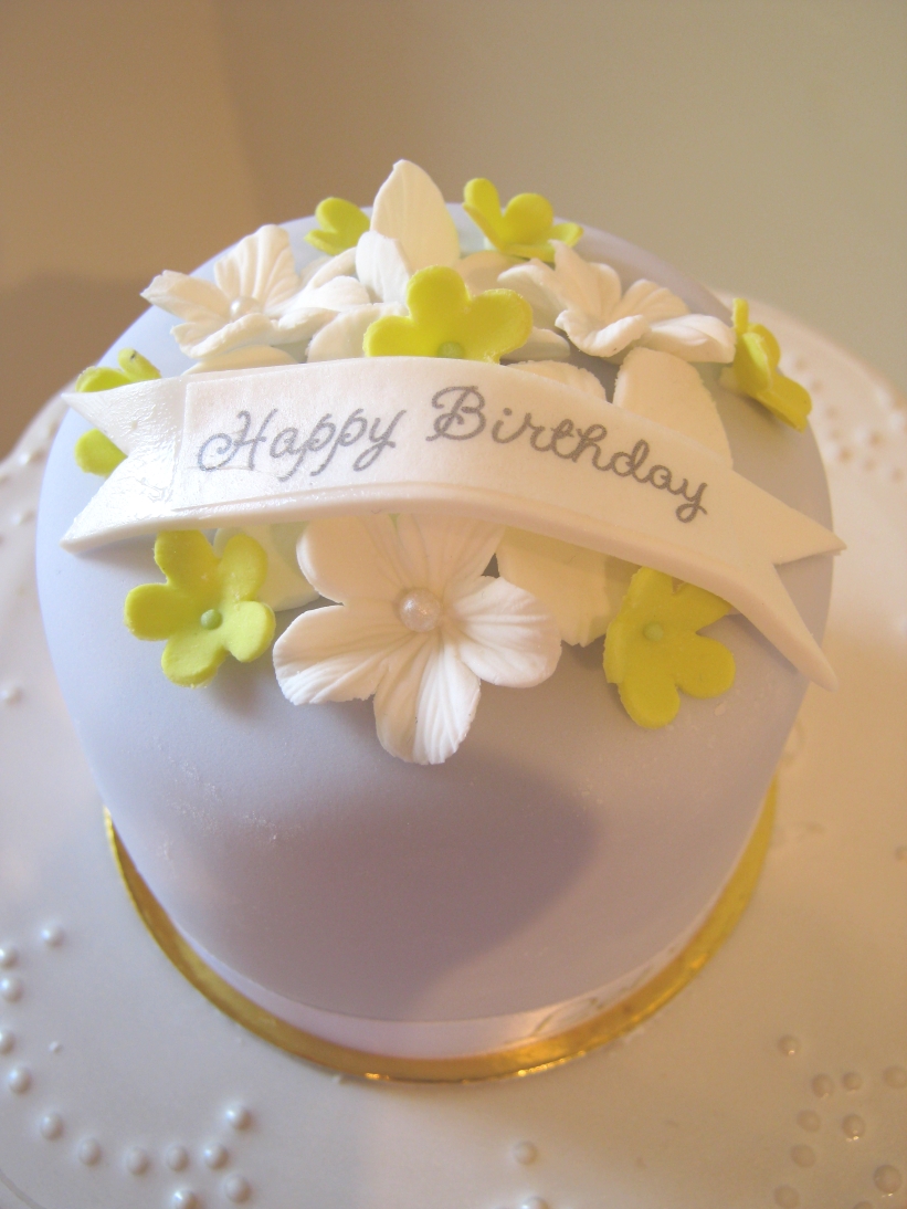 Happy Birthday Cake with Flowers