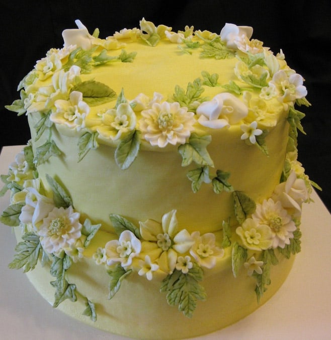 Happy Birthday Cake with Flowers