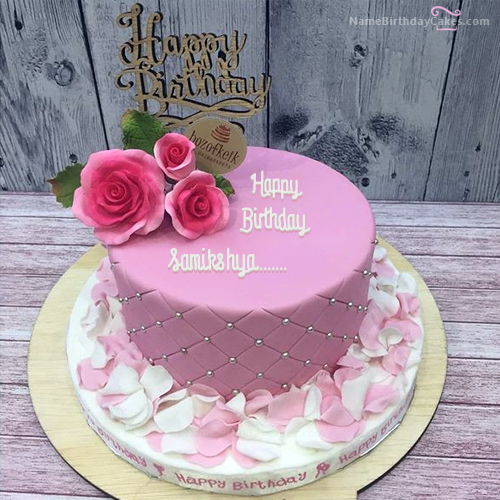 Happy Birthday Rose Cake with Name