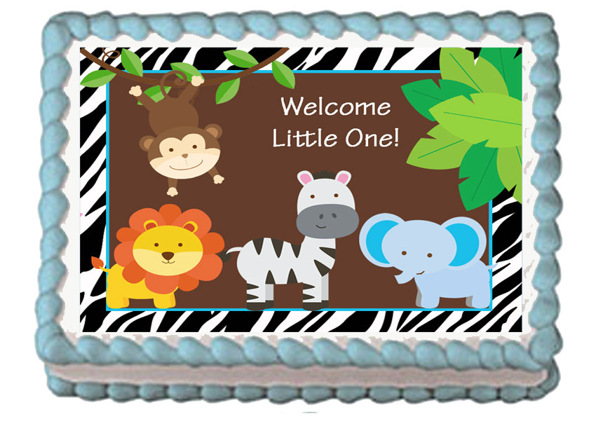 Jungle Theme Baby Shower Sheet Cake