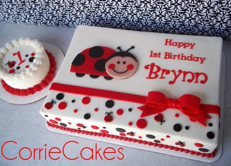 Ladybug Sheet Cake