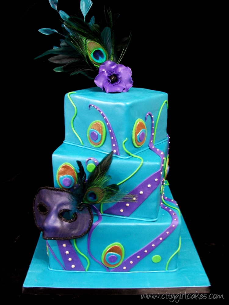 Mardi Gras Wedding Cake