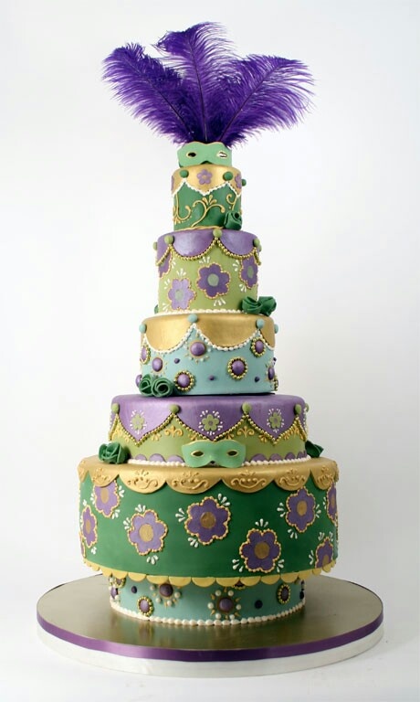 Mardi Gras Wedding Cake