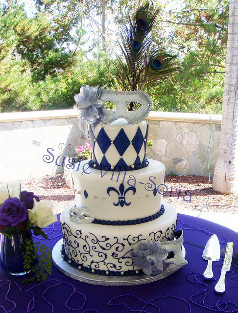 Mardi Gras Wedding Cake