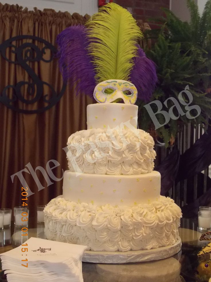 Mardi Gras Wedding Cake