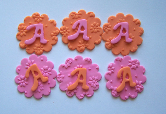 Monogram Letters for Fondant Cupcake Toppers