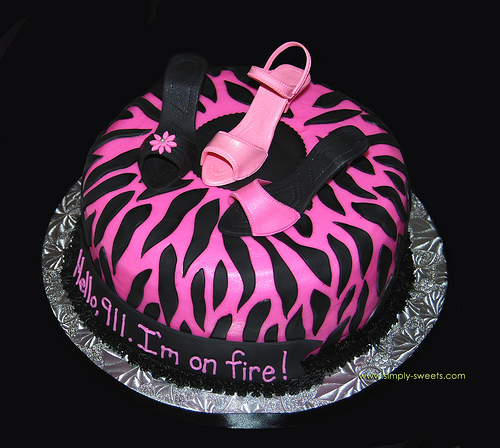 Pink and Black High Heel Cake