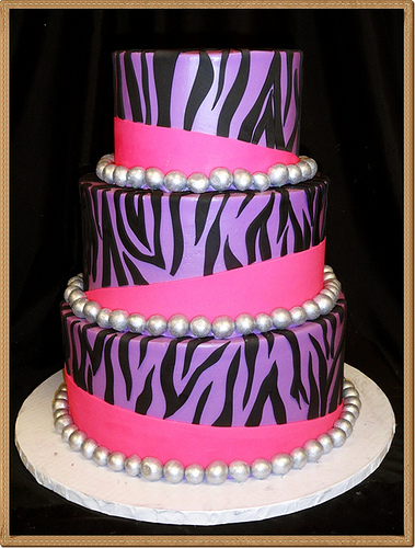 Pink and Purple Birthday Cake