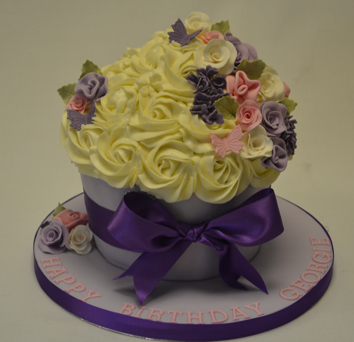 Pink and Purple Cupcake Cake