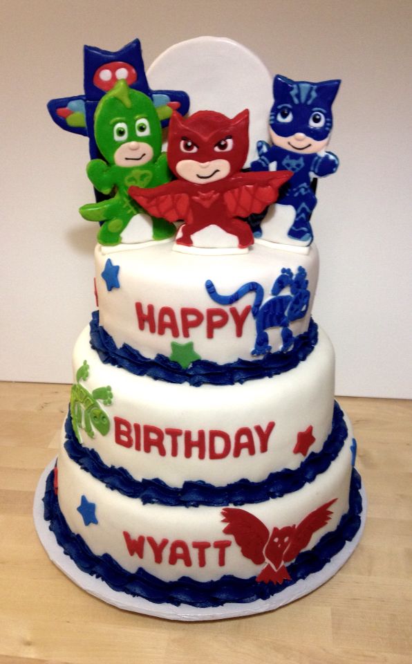 11 Photos of PJ Mask Themed Birthday Cakes