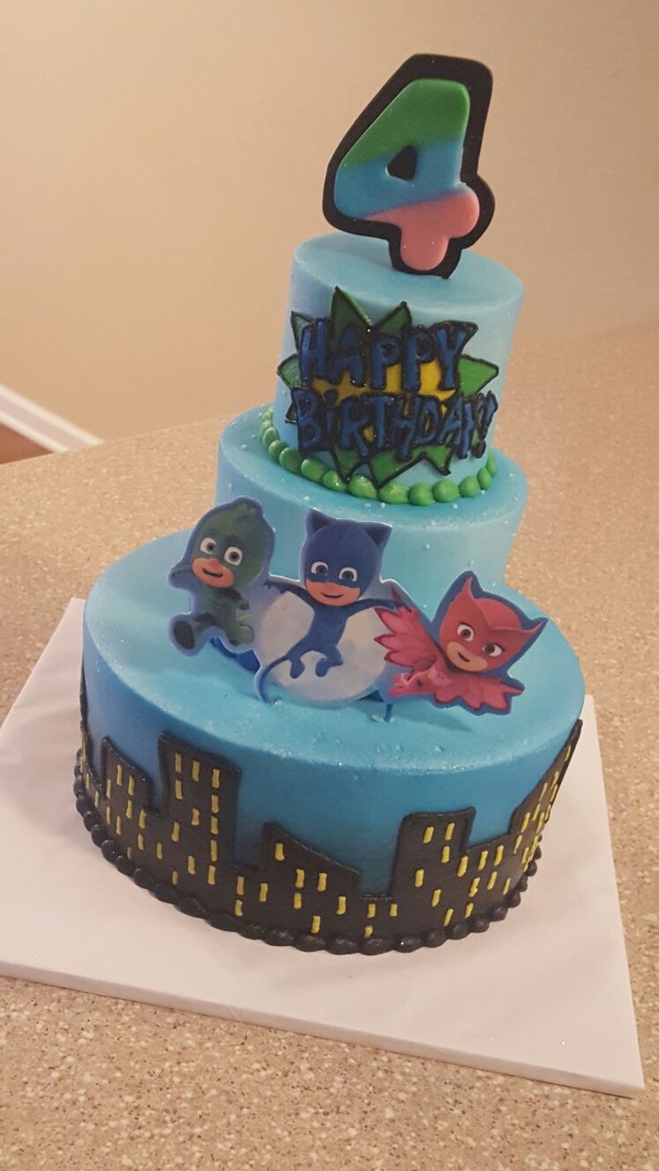 PJ Themed Birthday Cakes Mask