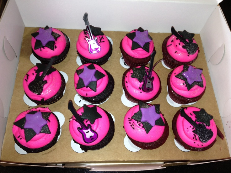 11 Photos of Rock Star Birthday Boy Cupcakes