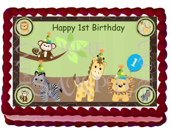 Safari Animal Sheet Cake