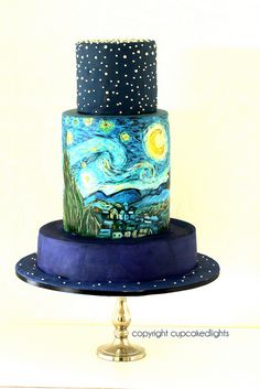 Starry Night Sky Cake