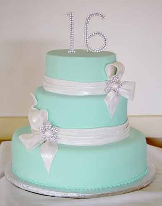 11 Photos of Quilted Cakes With Tiffany Blue Sweet 16 Birthday Decorations