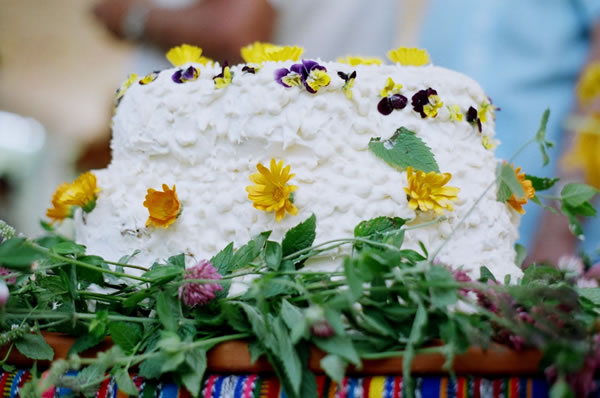 Wedding Cake with Edible Flowers