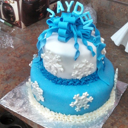 Winter Wonderland Baby Shower Cake