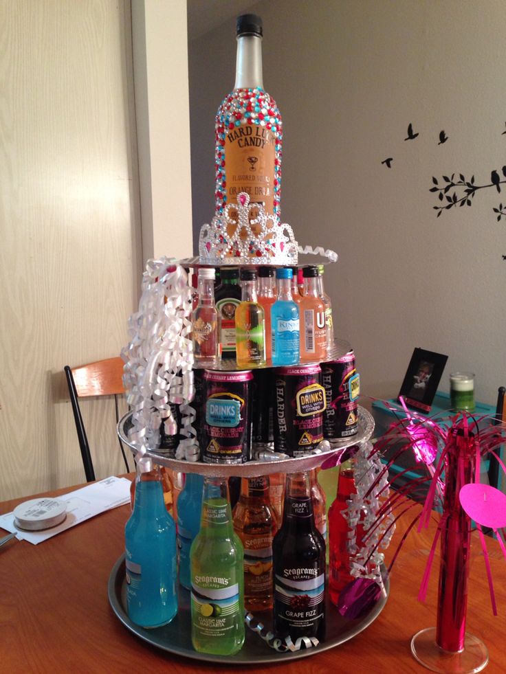 21st Birthday Alcohol Cake Tower