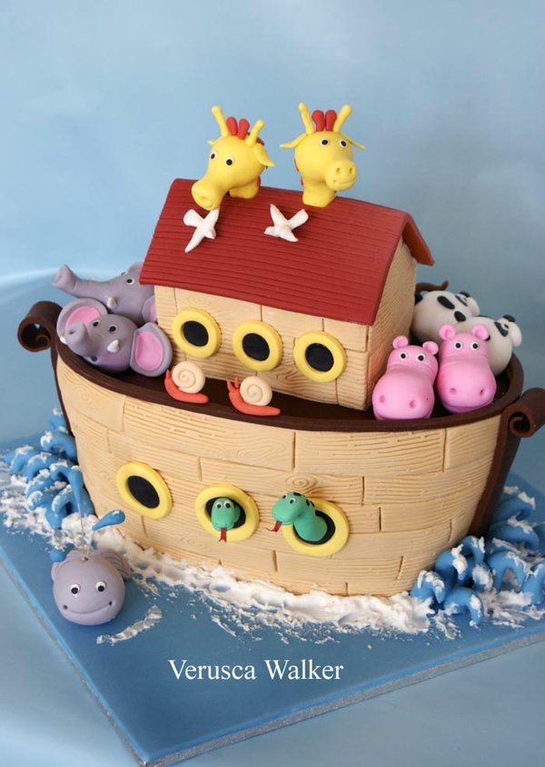 7 Photos of Noah's Ark Fondant Birthday Cakes