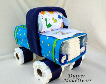 Baby Shower Diaper Truck Cake