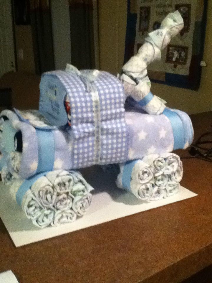 Baby Shower Diaper Truck Cake