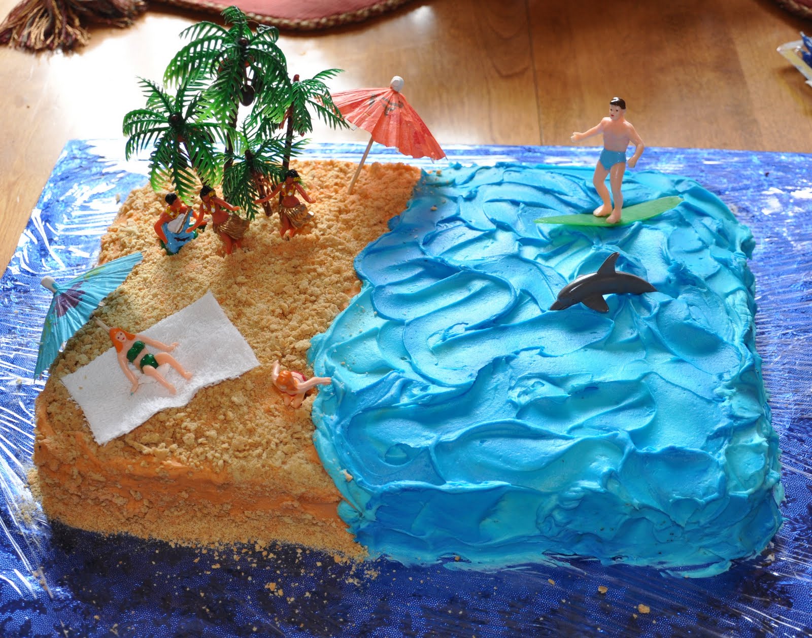 Beach Themed Sheet Birthday Cakes