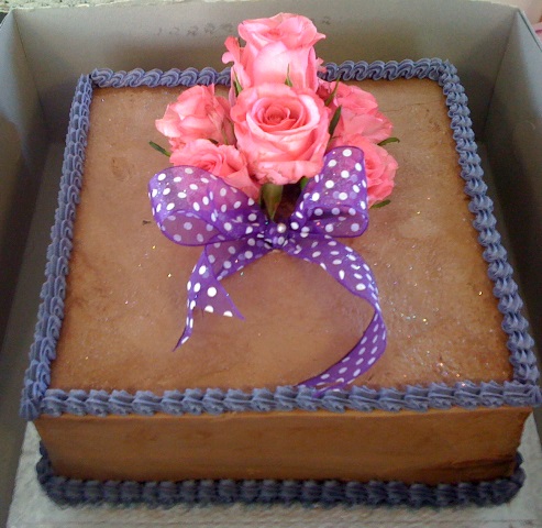 Black and Purple Birthday Cake