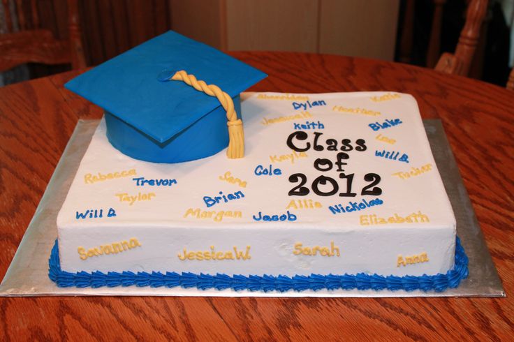 Blue and Yellow Graduation Sheet Cake