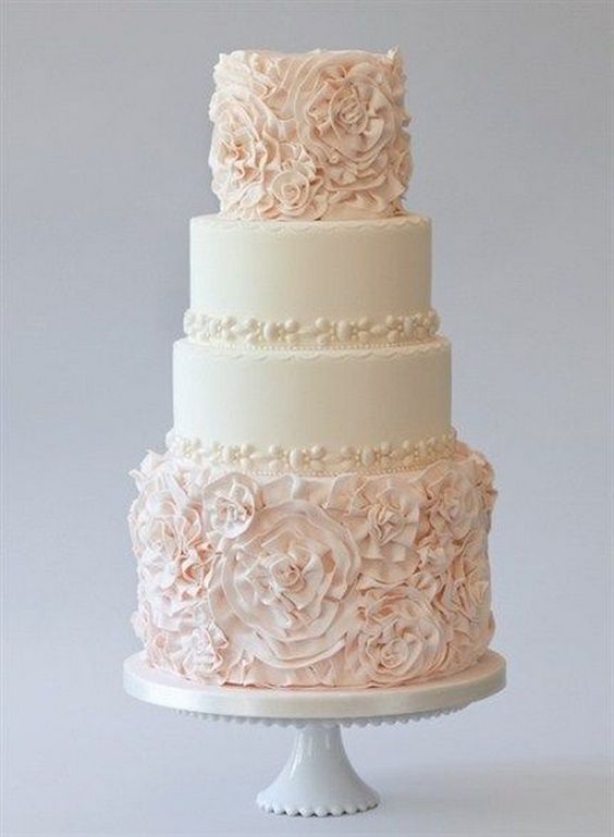 Blush Pink Rose Wedding Cake