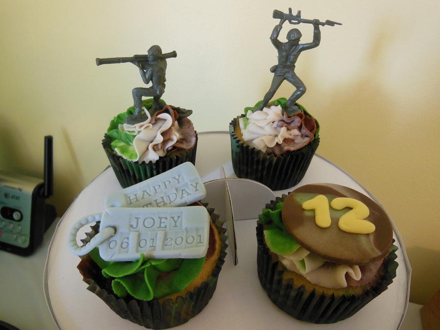 Camo Birthday Cupcakes