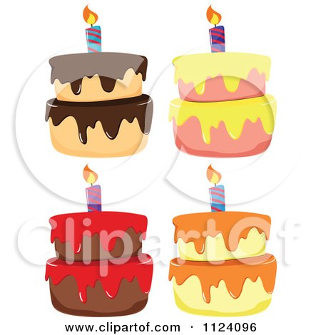 Cartoon Birthday Cake with 3 Candles