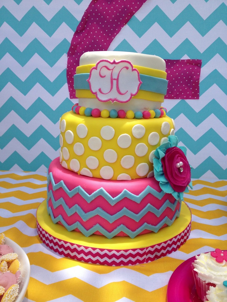 Chevron Birthday Cake