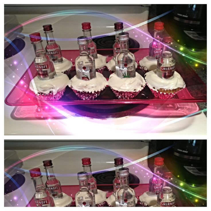 Cupcakes with Alcohol Bottles