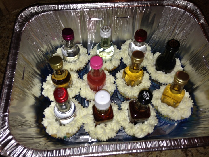 Cupcakes with Liquor Bottles