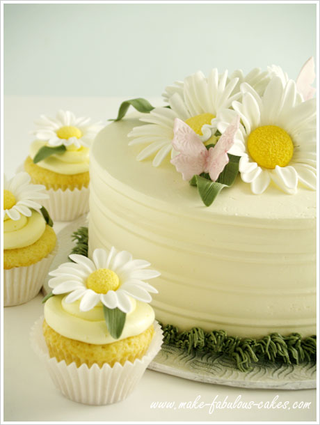 Daisy Cake and Cupcakes