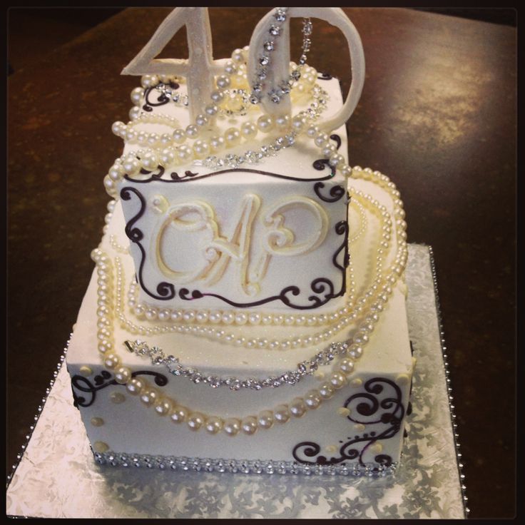 Diamond and Pearls 40th Birthday Cakes