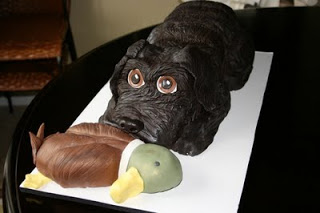 Dog with Duck Hunting Grooms Cake