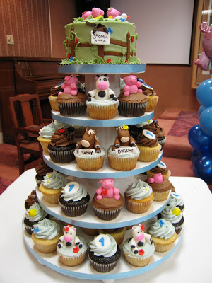 Farm Animal Birthday Cupcakes