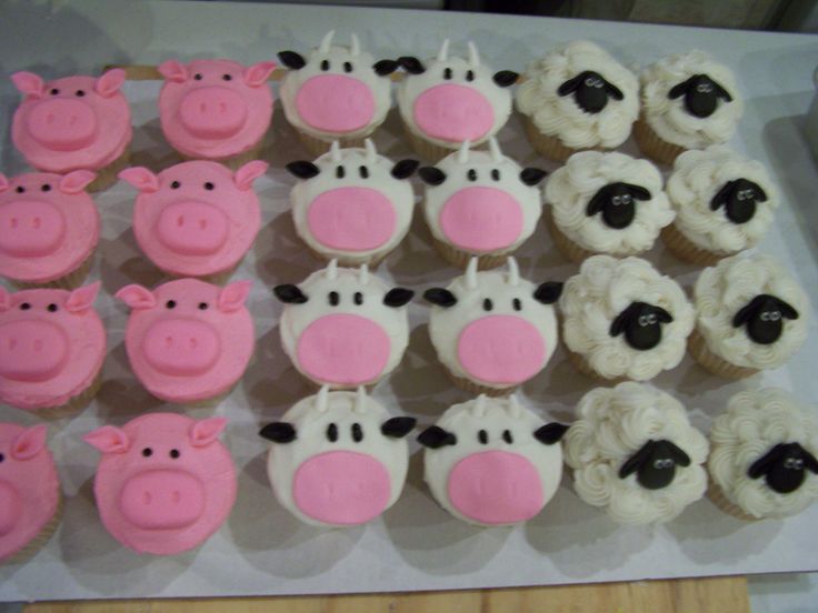 Farm Animal Cupcakes