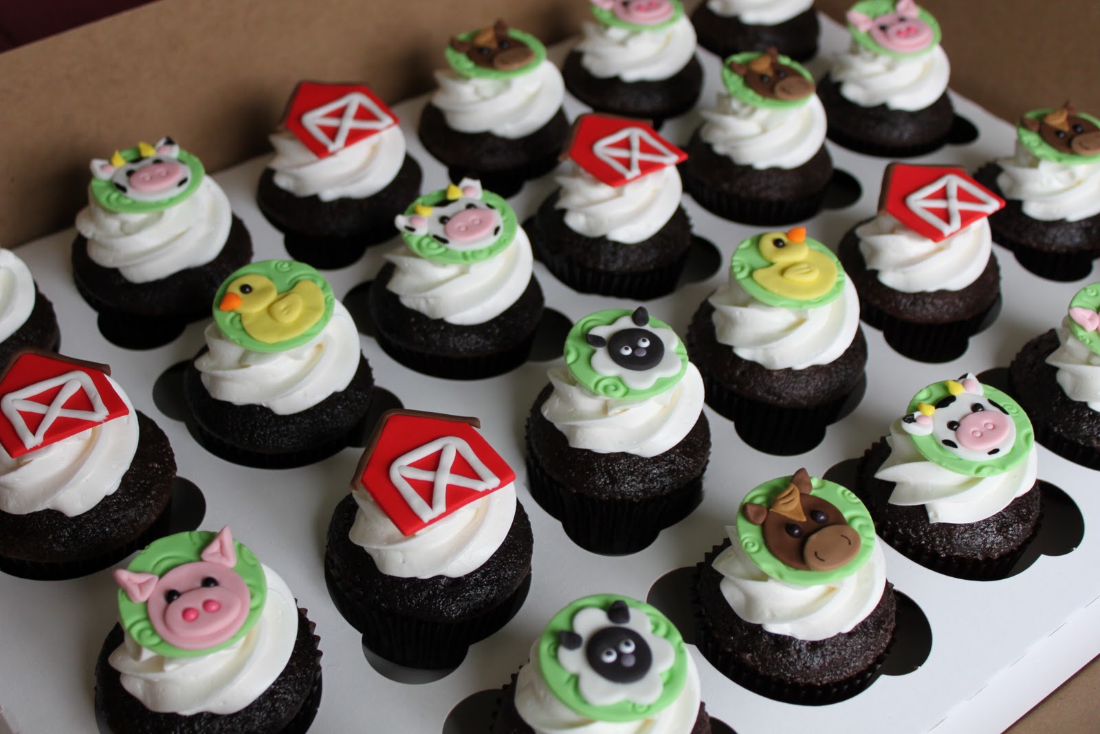 Farm Animal Cupcakes